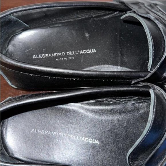 Alessandro Dell’acqua Black Leather Shoes Men’s Size 44 UK (10.5 US) main image 5